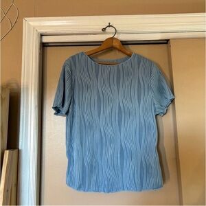 Shein Short Sleeve Textured Tops Casual Round Neck T Shirts Slim Tee